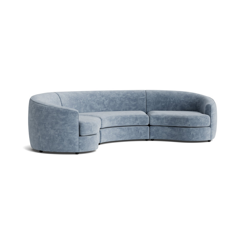 Giselle 3-Piece Sectional, Performance Velvet - Graphite