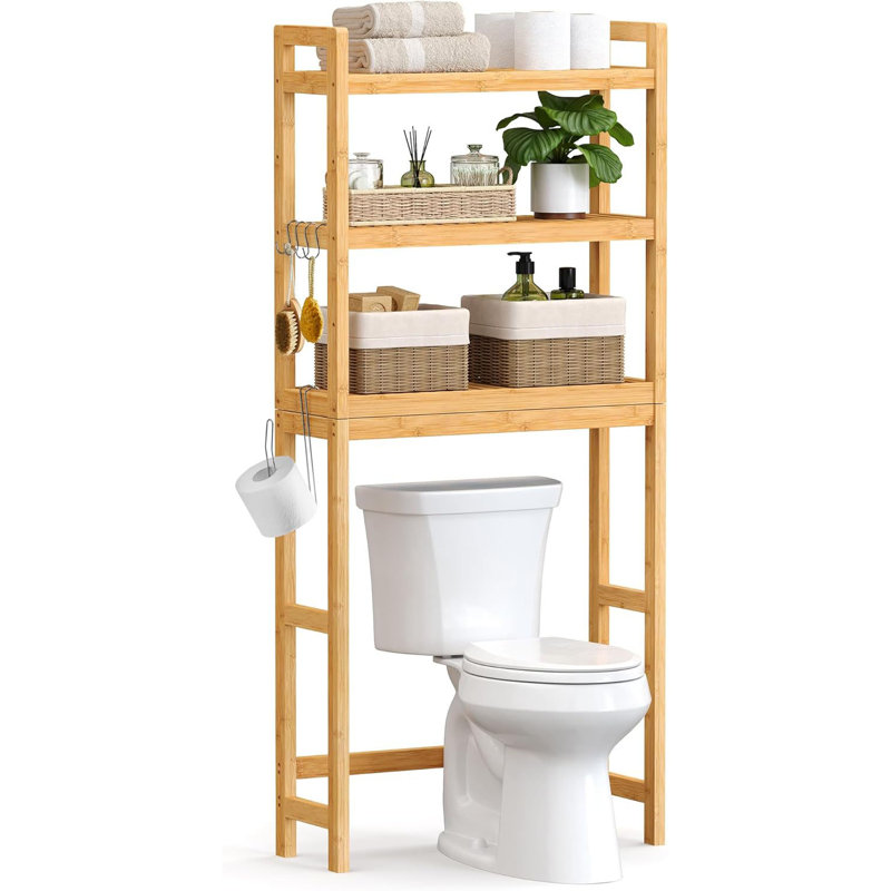 Étagère de rangement en bambou / rotin Tashma l 24,8 po, Naturel