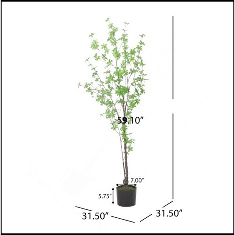 150CM ARTIFICIAL DISC LEAF TREE, 59.1" H x 31.5" W x31.5" D