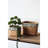 Geometric Trim Brown Multi Rectangular Basket Planters Of 2 Cement For Indoors Or Outdoors Use, L:10.4X8.7X7.9 S:7.3X5.5X5.9 Inches, 12.1 Lbs Decor,