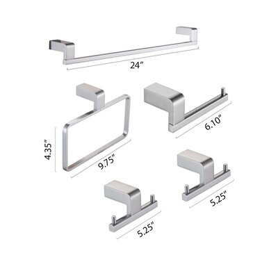 New Mojo 5 - Piece Bathroom Hardware Set & Reviews | Wayfair