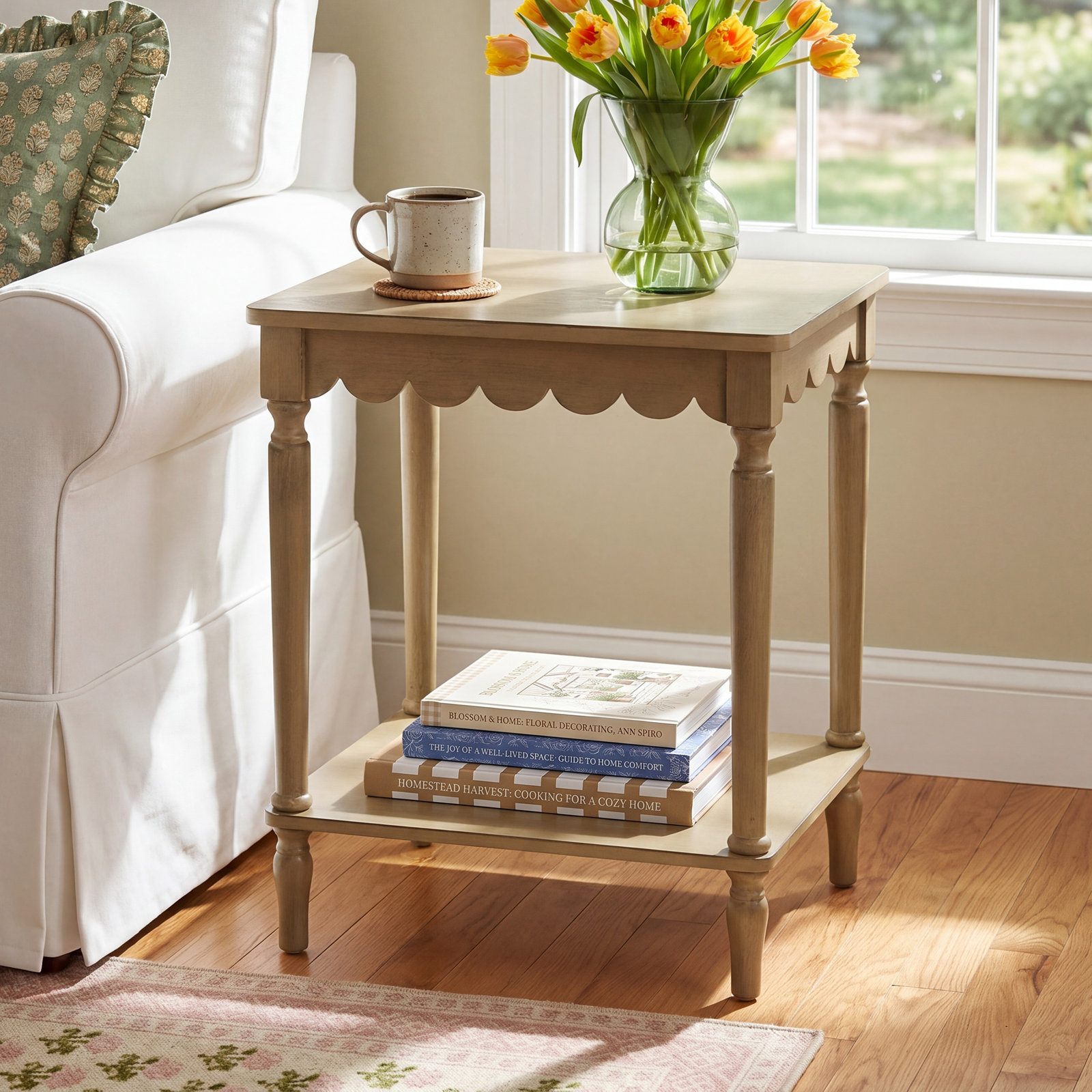 Branden 19" Pine End Table, Brown