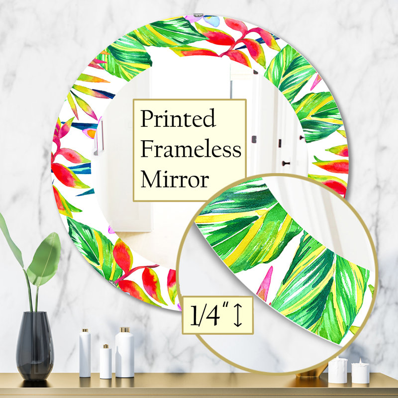 Miroir mural tropical sans cadre 12 éclats, H 31,5 po x l po