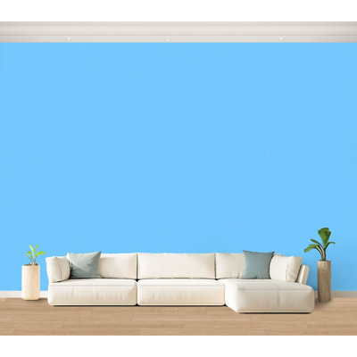 Papier peint adhésif autocollant amovible bleu clair pour papier peint pour salon, chambre à coucher H 100 po x l 144 po