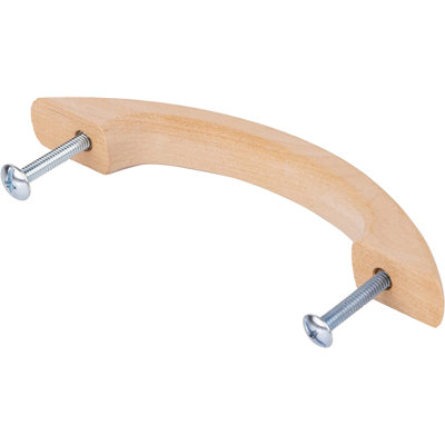 Unfinished Birch Wood Bow Drawer Pull with Metal Inserts ( Centers: 3 3/4" )