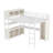 Queen Metal Loft Bed with Wardrobe, L-Shaped Desk, Storage Shelves & Cubes, Heavy Duty Loft Bed for Teens/Kids