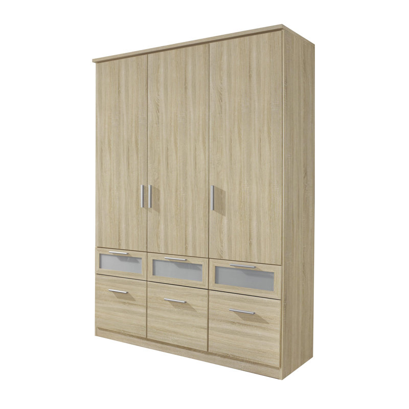 Bochum 4 Door Wardrobe, Sonoma oak and frosted glass