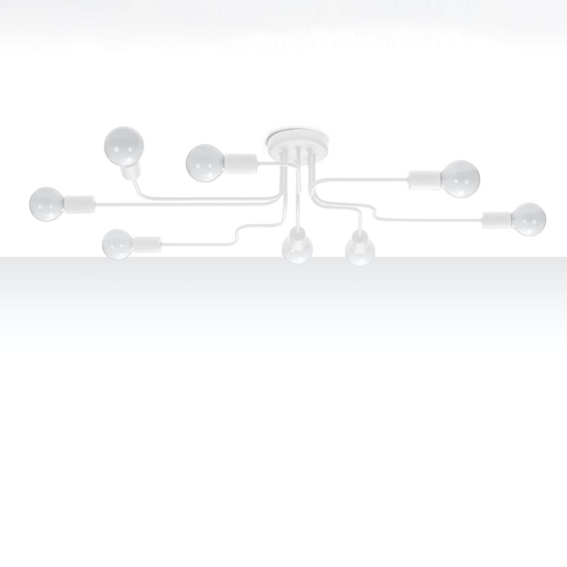 Chandelier VECTOR , 15.5cm H x 56cm W x 103cm D, White, 8 Lights