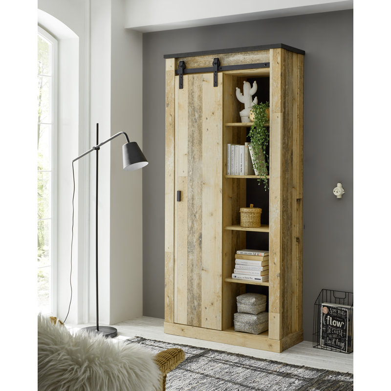 Jackeline 1 Door Wardrobe, Brown/Anthracite