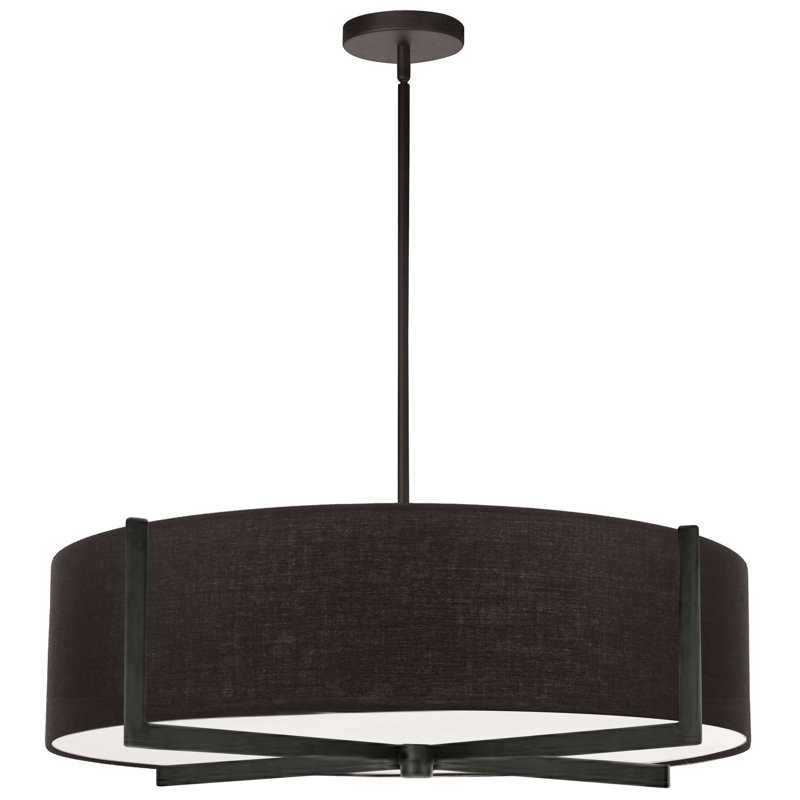 Braidon 4 Light Incandescent Pendant, Matte Black, Black