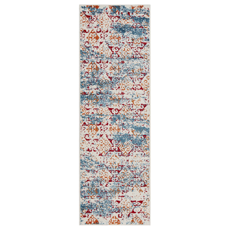 Amot Synthetic Abstract Indoor Rug, Runner 2'3" x 7'