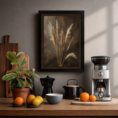 Dried Grasses Contemplation Botanical - Framed Print