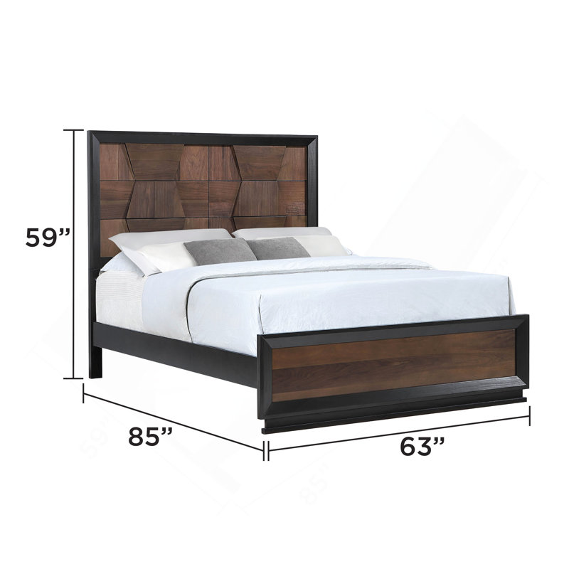 Lit de style traditionnel en bois de noyer, Grand lit