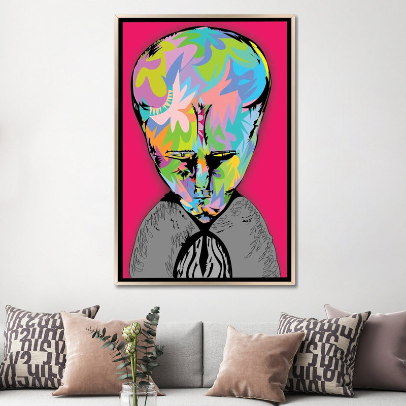 Esoteric Alien - reproduction d'art murale - toile encadrée, 60" x 40", Framed Canvas, Champagne