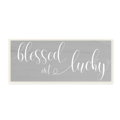 «Blessed Not Lucky Charmant» sur gris
