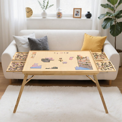 Table de casse-tête portative avec tiroirs et pieds pliables 1500 pièces 1500 pieds