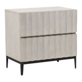 Silvia 2-Drawer Rubberwood Nightstand, Light Gray