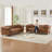 Modern Modular Sofa Set With Solid Wood Frame, Chenille Upholstery, High-Density Foam Cushions, And Gold Metal Legs For Living Room Or Office Use.-1399612854