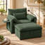 Chaise longue en chenille avec repose-pieds, dossier réglable, table d'appoint pliable et ports de charge USB Norelvessique-2126257357