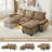 107.8" Cloud Sectional Couch With L-shape Chaise,Deep 4-Seat Plush Modular Sofa with Movable Ottoman，Detachable Sofa Cover & Side Pockets-1522174023