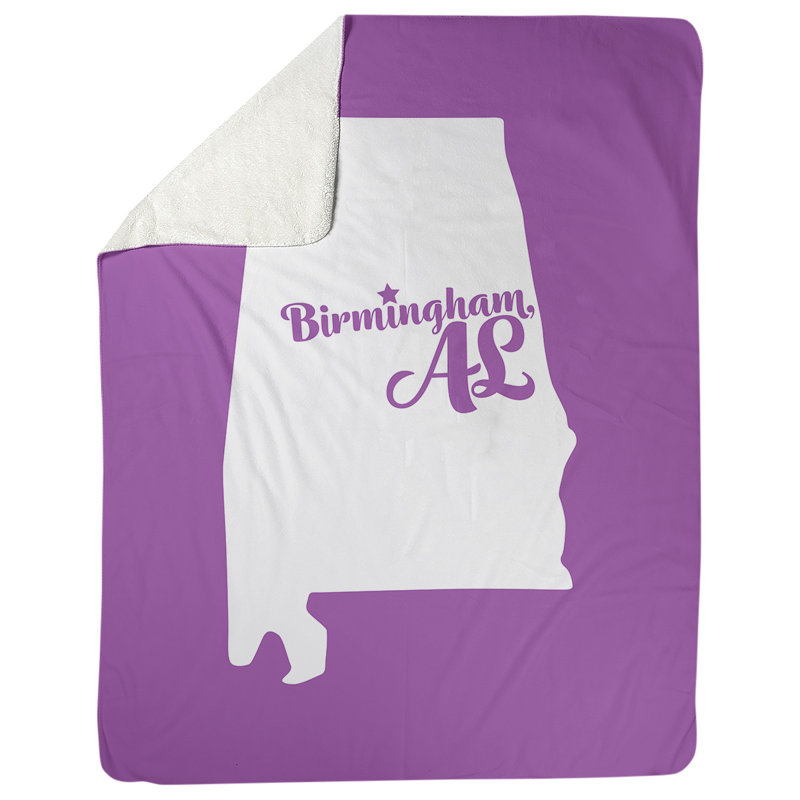 Jeté polaire de birmingham alabama, l 52,5 po x L 62,5 po, Violet