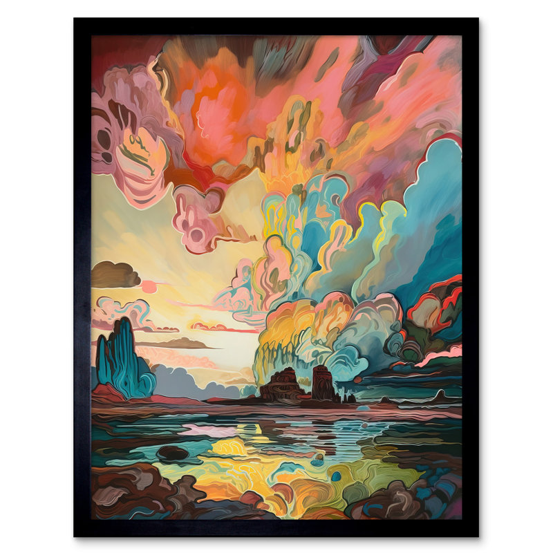 Canipe Van Gogh Inspired Atmospheric Clouds Over Mono Lake At Dawn - Single Picture Frame Print