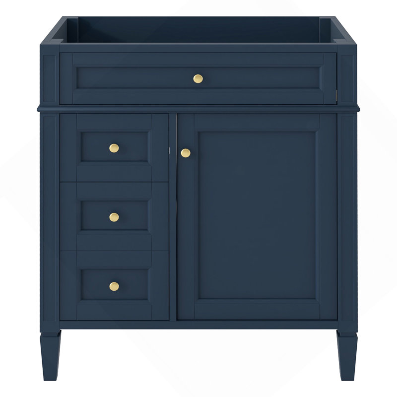 Meuble-lavabo de salle de bain 30 po sans lavabo supérieur, armoire de rangement moderne avec 2 tiroirs et un tiroir rabattable (PAS DE BASSIN)
