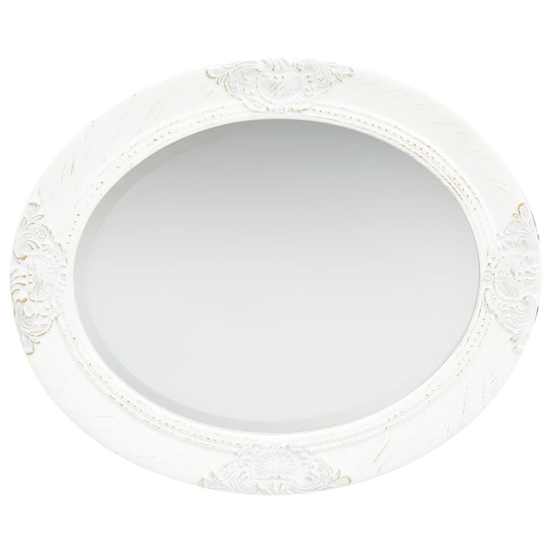 Cann Wood Oval Wall Mirror, White, 60cm H x 50cm W