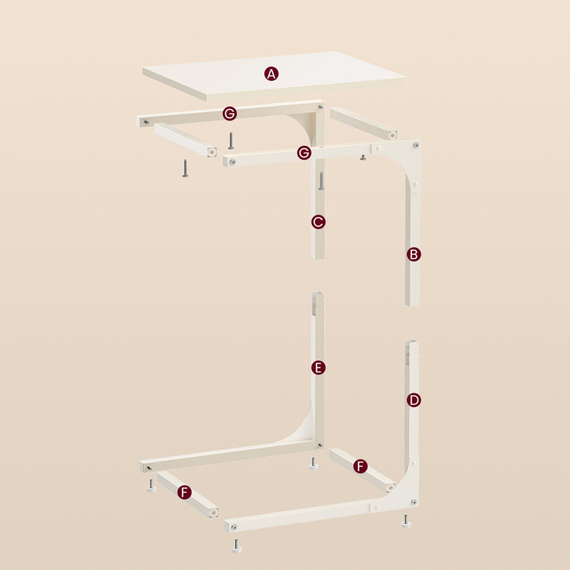 Table de bout en forme de C