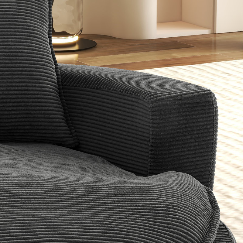 Fauteuil demi-tonneau rotatif 57,3 po, Noir