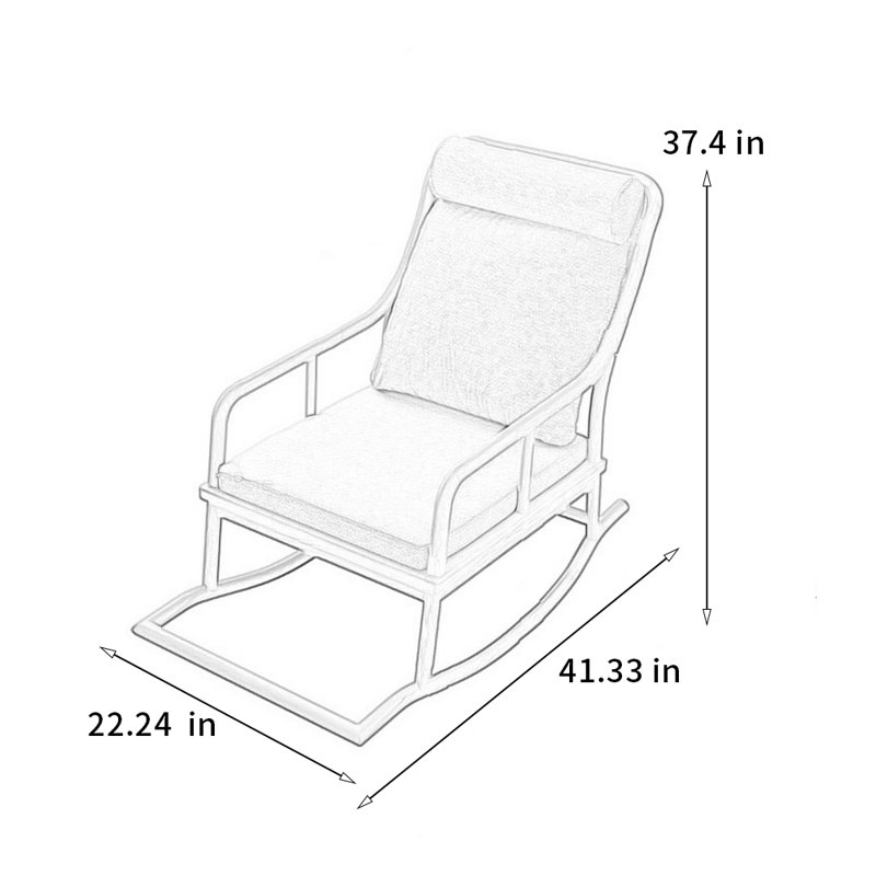 High quality solid wood rocking chair, Black