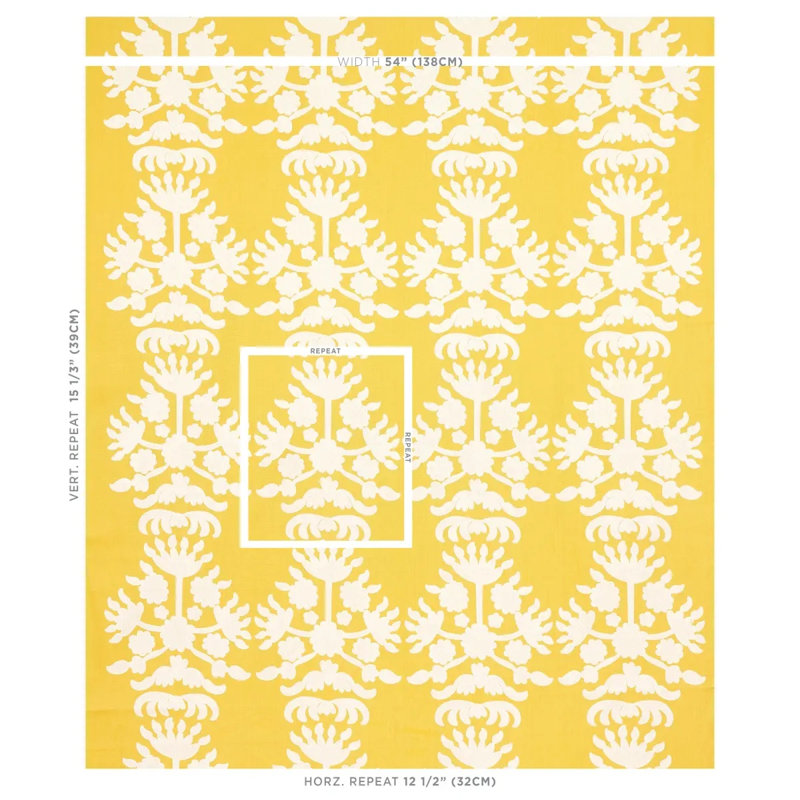 Cybele Embroidery Fabric, Yellow