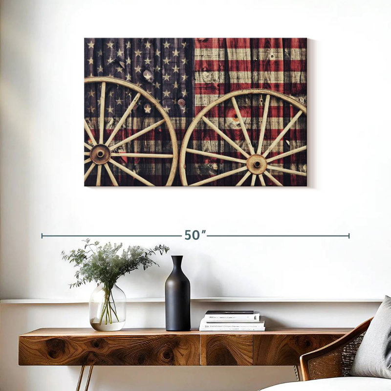 Borges American Wagon Wheels, 24" H x 36" W