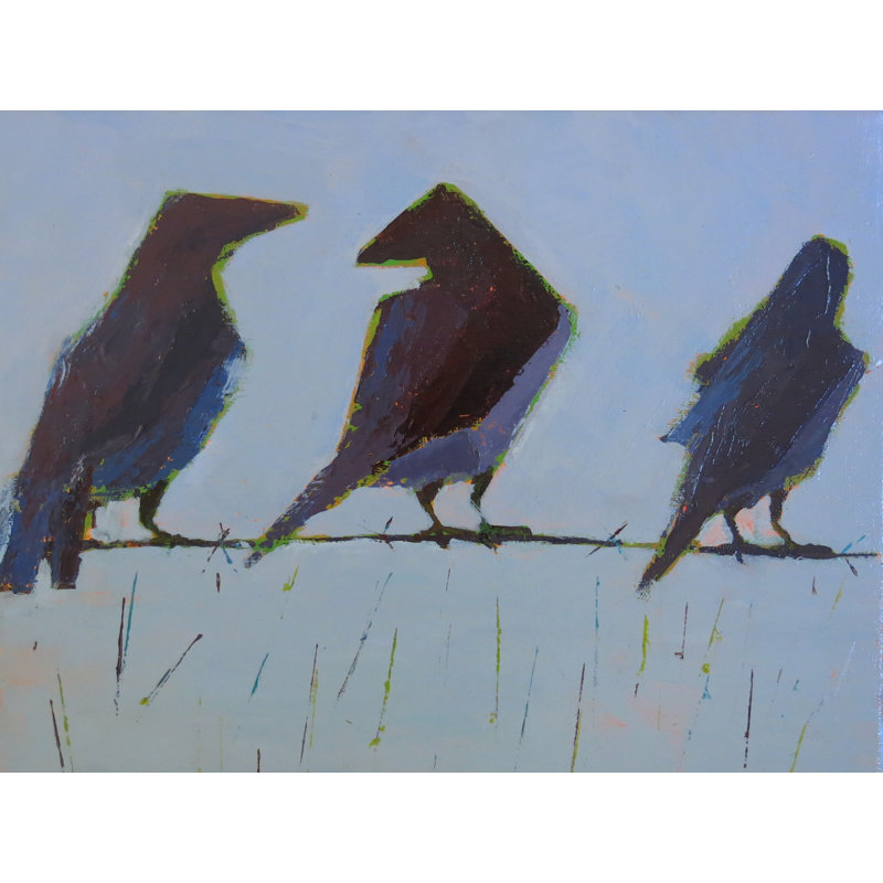 Bird Gossip par Phyllis Adams - Cadre photo, H 17,25 po x l 21,25 po