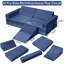 Canapé de jeu modulaire d'intérieur (12 pièces), bleu marine, en mousse polyvalente avec housse lavable à la machine, favorise le développement de la motricité et de la créativité.-1986478948-1986478951