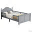 Lit plateforme double en bois avec tête et pied de lit, clôture-817820609-817820638