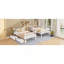 Lit superposé simple en bois d'hévéa simple avec 2 tiroirs, convertible en 2 lits simples, lit superposé simple avec échelle et garde-corps de sécurité-1876021739