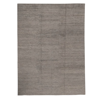 Tapis gris noué à la main de haute qualité