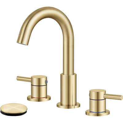 Widespread Bathroom Faucet 3 Hole, 2-handle  Bathroom Sink Faucet with Drain Assembly
