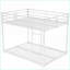 Lit double superposé double au-dessus d'un lit double avec échelle - blanc, peu encombrant pour les petites chambres