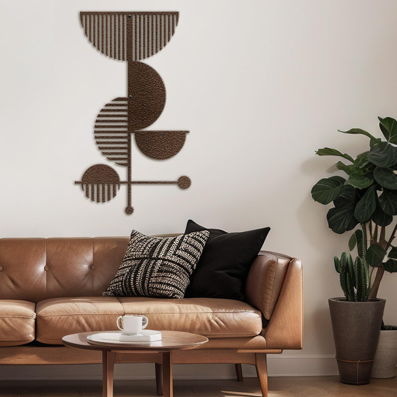 Décoration murale en métal, Bronze, H 30 po x l 15 po x P 0,05 po