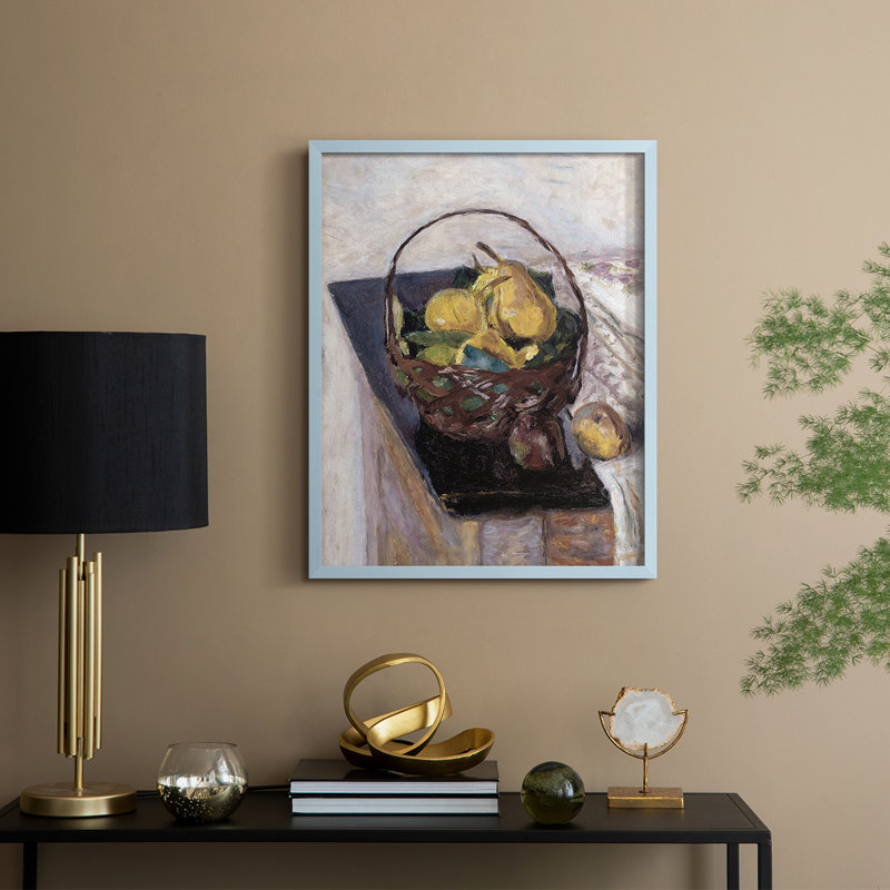 «Vintage Floral Print», reproduction encadrée CCL - bois massif, Bleu, H 21 po x l 17 po