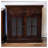 Solid Wood Light Walnut Cabinet with Glazed Doors, 2-Drawers, 2-Shelves, Dark Brown