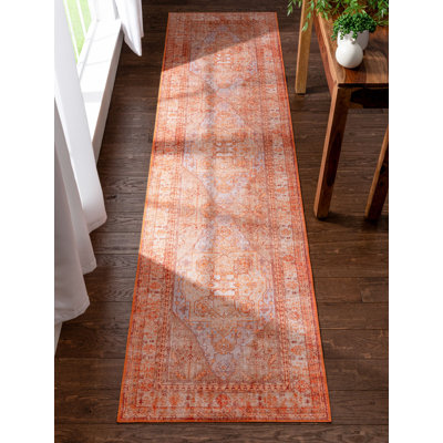 Nile Vintage Medallion Flatweave Rust Area Rug