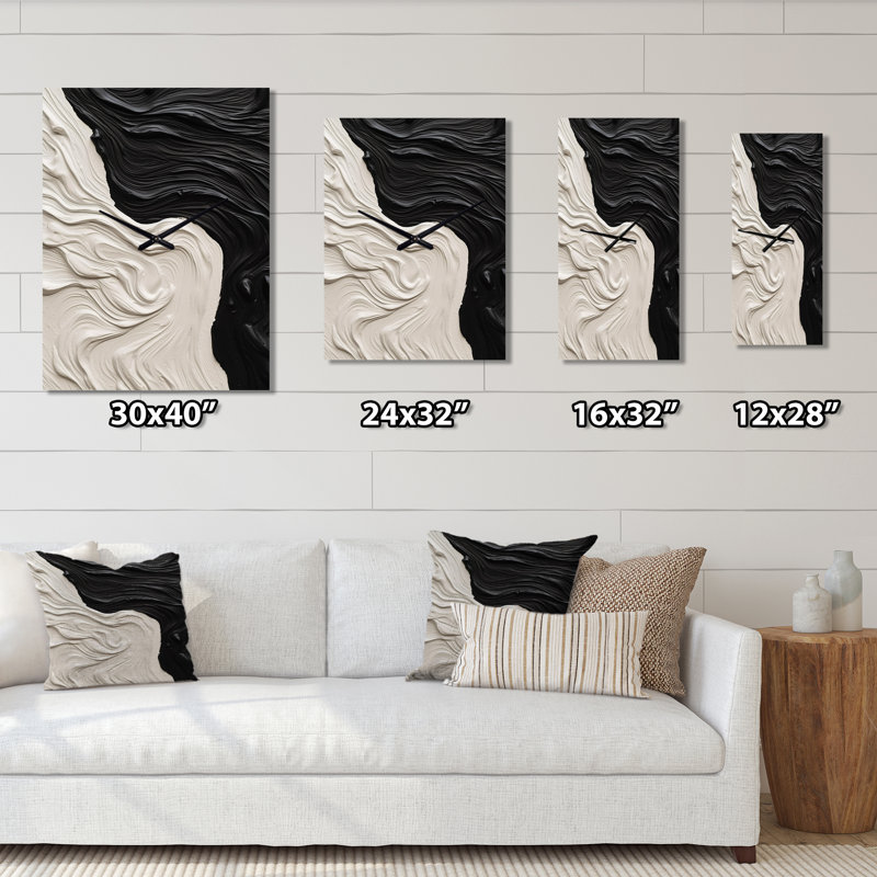 Jamiaya - Horloge murale moderne géométrique, H 32 po x l 24 po x P 1 po