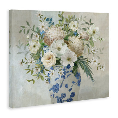 Art mural classique sur toile en forme de vase fleuri classique, design par Nan