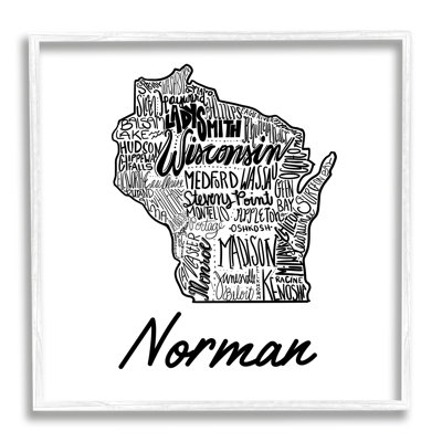 Wisconsin State Typography cmw-073 Personalized Wall Art