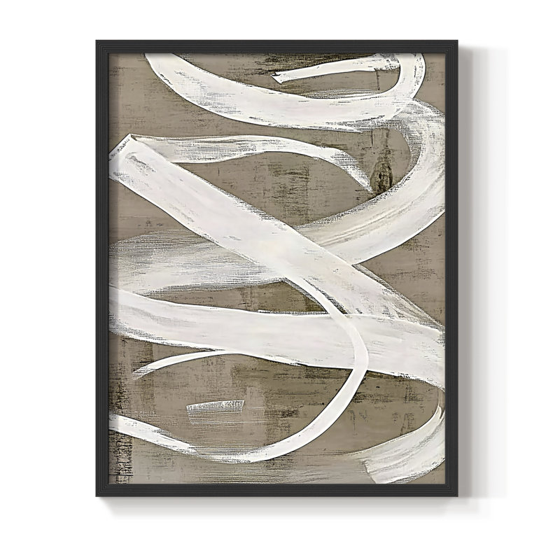 Abstrait, impression encadrée CCxxx - prêt à être accroché , H 14 po x l 11 po, Noir