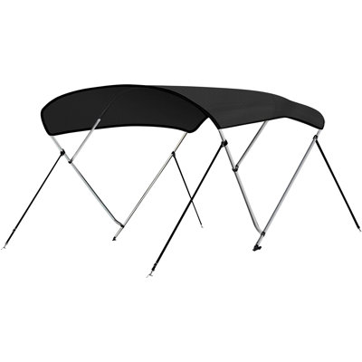 Housse pour bateau à 4 arceaux Serenelife - L 96 po x l 79-84 po x H 54 po Serenelife, imperméable et résistante aux rayons UV, facile à installer avec des sangles avant, des bras de soutien arrière et un coffre de rangement gratuit (gris)