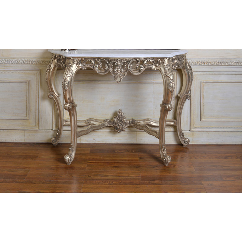 Pensford 53'' W Marble Console Table, Black